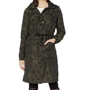 Avec Les Filles Star Camo Raincoat Rain Jacket Olive Green Size Small